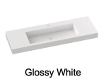 80 cm washbasin top, custom-made, Width 100 to 200 cm x Depth 46 to 80 cm, high quality composite resin, Smooth white GLOSSY lacquered finish, Free Delivery.