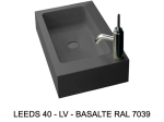 Lave-mains, sur mesure : L 50 à 80 x P 35 à 51 cm, finition lisse mate, 10 couleurs au choix, Anti bactérien, résine Akrytan® teinté dans la masse, Livraison Offerte.