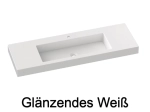 Waschtischplatten von 80 cm, nach Maß, Breite 100 bis 200 cm x Tiefe 46 bis 80 cm, hochwertiges Verbundharz, glattes Finish weiß GLÄNZEND lackiert, Kostenlose Lieferung.