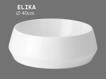 Vasque ELIKA 40 cm ronde en céramique blanc brillant. Design moderne avec bord convexe. À poser, sans trop-plein. Garantie 10 ans. Livraison gratuite.