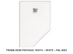 Receveur de douche pentagonal avec seuil anti-débordement sur l'extérieur – DEMI FRAME