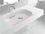 Plan vasque système d’évacuation discret L 70 à 201 x P 40 à 51 cm, finition lisse mate, 10 couleurs, Anti bactérien, résine Akrytan® teinté dans la masse, Livraison Offerte.