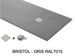 Receveur de douche, extra plat, résine, finition Pizarra gris