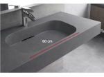 Plan vasque système d’évacuation discret L 70 à 201 x P 40 à 51 cm, finition lisse mate, 10 couleurs, Anti bactérien, résine Akrytan® teinté dans la masse, Livraison Offerte.