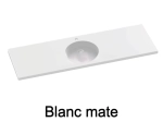 Plan vasque lavabo rond, sur mesure, Largeur 61 à 200 cm x Profondeur 46 à 80 cm, résine composite de haute qualité, Finition lisse blanc BRILLANT laqué ou mate, Livraison Offerte.