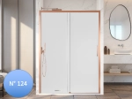 Paroi de douche coulissante sur mesure, Cuivre verre opaque  - VERSAILLES