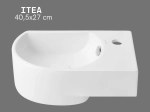 Lave-mains compact ITEA 40,5 cm blanc brillant. Robinetterie droit, avec trop-plein. Idéal WC et petits espaces. Garantie 10 ans. Livraison gratuite.