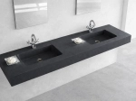 Commandez nos plans double vasque pour salle de bain, avec deux lavabos, sur mesure (120-201 cm x 40-51 cm) résine LIVRAISON OFFERTE