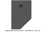 Receveur de douche pentagonal avec seuil anti-débordement sur l'extérieur – DEMI FRAME