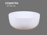 Vasque SIMANTRA ronde 33 cm en céramique blanc brillant. Format compact idéal petites salles de bains et WC. À poser, entretien facile. Livraison gratuite.