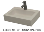 Lave-mains, sur mesure : L 50 à 80 x P 35 à 51 cm, finition lisse mate, 10 couleurs au choix, Anti bactérien, résine Akrytan® teinté dans la masse, Livraison Offerte.