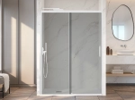 Paroi de douche coulissante sur mesure, Blanc verre Fumé - VERSAILLES