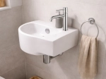 Lave-mains compact ITEA 40,5 cm blanc brillant. Robinetterie droit, avec trop-plein. Idéal WC et petits espaces. Garantie 10 ans. Livraison gratuite.