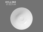 Vasque KYLLINI ronde 32,5 cm en céramique blanc brillant. Mini lavabo idéal petites salles de bain et WC. À poser, sans trop-plein. Livraison gratuite.