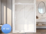 Paroi de douche coulissante sur mesure, Blanc verre opaque - VERSAILLES