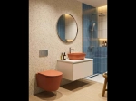 Vasque MADEN 50 cm en céramique rouge fer mat. Lavabo ovale design à poser avec technologies UP-SLIM et UP-CLEAN. Garantie 10 ans. Livraison gratuite.