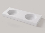 Plan vasque lavabo circulaire ⦰ 35 cm sur mesure Largeur 100 à 201 x P 40 à 51 cm Finition lisse 10 couleurs au choix, Anti bactérien Résine Akrytan® dans la masse Livraison Offerte.