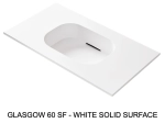 Vasque encastrable, lavabo 60 cm, Solid-Surface GLASGOW 60 SF