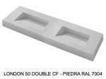 Hanging double basin, designer washbasin drainer, colours LONDON 50 CF