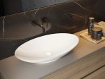 Vasque APPOLLONI ovale 67,5 cm en céramique blanc brillant. Lavabo design grand format à poser, technologie UP-SLIM. Garantie 10 ans. Livraison gratuite.