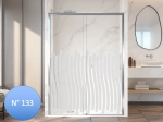 Paroi de douche coulissante, sur mesure Chrome verre opaque  VERSAILLES