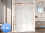 Paroi de douche coulissante sur mesure, Cuivre verre opaque  - VERSAILLES