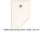 Receveur de douche pentagonal avec seuil anti-débordement sur l'extérieur – DEMI FRAME