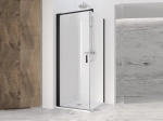 Paroi de douche fixe, avec porte en angle, LIVRAISON RAPIDE, Largeur 67 à 103 cm, Retour de 70 à 100 cm, Hauteur 195 cm, traitement anti calcaire, Garantie 5 ans, Livraison offerte