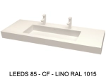 Plan vasque lavabo sur mesure : L 100 à 201 x P 40 à 51 cm, finition lisse mate, 10 couleurs au choix, Anti bactérien, résine Akrytan® teinté dans la masse, Livraison Offerte.