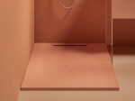 Receveur de douche italienne Résine Extra plat,  design avec une évacuation discrète, orange