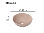 Vasque KOCAELI 42 cm en céramique couleur macchiato. Lavabo design à poser naturel et élégant. Garantie 10 ans. Livraison gratuite.