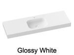 Washbasin top, custom-made, Width 60 to 200 cm x Depth 46 to 80 cm, high quality composite resin, Smooth white POLISHED finish, Free Delivery.