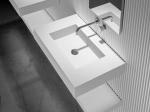 Plan vasque suspendu en Corian® Arctic White - PARIS