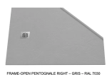 Receveur de douche pentagonal avec seuil anti-débordement – FRAME-OPEN
