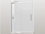 Porte de douche coulissante, sur mesure, chrome