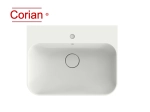 Vasque lavabo design rectangulaire, suspendu ou à poser, Couleur blanc mat, Finition lisse, Solid-Surface Corian®, Taille : 65 x 50 x 16 cm - Stock disponible ! LIVRAISON OFFERTE