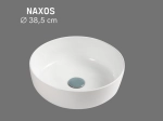 Vasque NAXOS ronde 38,5 cm en céramique blanc brillant. Design intemporel à poser, cuve profonde, entretien facile UP-CLEAN. Livraison gratuite.
