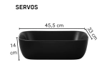 Vasque SERVOS rectangulaire 45,5 cm en céramique noir mat. Lavabo design à poser avec technologies UP-SLIM et UP-CLEAN. Garantie 10 ans. Livraison gratuite.