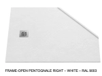 Receveur de douche pentagonal avec seuil anti-débordement – FRAME-OPEN