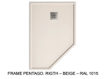 Receveur de douche pentagonal avec seuil anti-débordement – FRAME