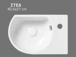 Lave-mains compact ITEA 40,5 cm blanc brillant. Robinetterie droit, avec trop-plein. Idéal WC et petits espaces. Garantie 10 ans. Livraison gratuite.