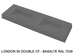 Hanging double basin, designer washbasin drainer, colours LONDON 50 CF