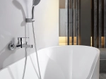 Robinetterie salle de bain complète : colonne de douche, mitigeurs lavabo, bidet et douche. Finitions noir mat, chrome, or brossé. Livraison offerte.