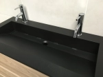 Plan vasque Design caniveau, sur mesure, Largeur 100 à 200 cm x Profondeur 40 à 60 cm, résine minérale ACRYSTONE® SOLID-SURFACE Finition lisse, Livraison Offerte et Rapide.