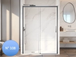 Paroi de douche coulissante sur mesure, Metal Gun verre opaque  - VERSAILLES
