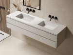 Double Vasque encastrable, Solid-Surface LEEDS 50 SF