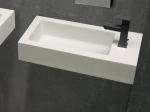 Lave-mains, sur mesure : L 50 à 80 x P 35 à 51 cm, finition lisse mate, 10 couleurs au choix, Anti bactérien, résine Akrytan® teinté dans la masse, Livraison Offerte.