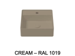 Vasque lavabo design carré, à poser, Couleur blanc mat, Finition lisse, Solid-Surface, Taille : 36 x 36 x 10,5 cm - Stock disponible ! LIVRAISON OFFERTE