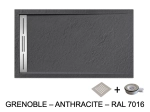 Receveur de douche caniveau, LIVRAISON RAPIDE EN 7-8 JOURS -  Extra plat, Largeur 100 à 200 cm x 70 à 90 cm, couleurs aux choix, Résine anti glissant PN24, finition ardoise