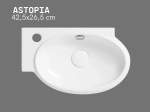 Vasque murale compacte ASTOPIA 42,5 cm blanc brillant. Idéale WC et petite salle de bain. Design ovale, gain de place, garantie 10 ans. Livraison gratuite.